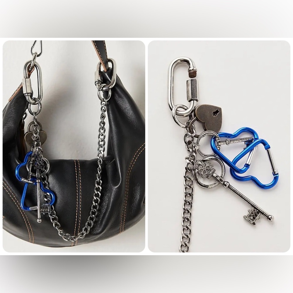NWOT Free People Charmed Swag Bag Charm - Pewter